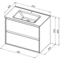 Тумба под раковину Aquanet Милан 80 336374 подвесная Дуб рошелье — фото 14, Тумбы под раковину
