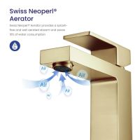 Смеситель для раковины Timo Selene 2061/17F Золото матовое — фото 5, Смесители