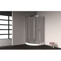 Душевой уголок Ceruttispa Viva 90x90 7707 профиль Хром стекло прозрачное — фото 4, Душевые уголки четверть круга