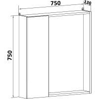 Зеркало со шкафом Runo Манхэттен 75 00-00001045 Белое — фото 5, Зеркальные шкафы в ванную