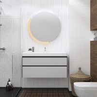 Тумба под раковину Creto Amelia 80 14-1078G подвесная Антрацит Белый матовый — фото 4, Тумбы под раковину