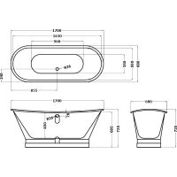 Товар: Чугунная ванна Elegansa Sabine 170x70 Н0000359 Белая - фото 4 Чугунная ванна Elegansa Sabine 170x70 Н0000359 Белая — фото 4, Ванны