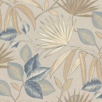 Обои RASCH Composition XL 974027 Винил на флизелине (1,06*10,05) Бежевый/Серый/Синий, Листья — фото 1, Обои для стен