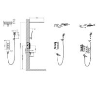 Душевая система Timo Petruma с термостатом Черный арт-SX-5079/03SM — фото 2, Встраиваемые душевые комплекты