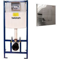 Инсталляция beWash BW74 K500RZVP0300PK000000 для унитаза с клавишей смыва Хром глянцевый — фото 1, Инсталляции