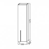 Шкаф пенал Jacob Delafon Nouvelle Vague 35 L EB3047G-E73 подвесной Фактурный дуб — фото 3, Пеналы для ванной комнаты