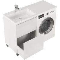 Тумба с раковиной Creto Cafor 120 L 19-W120L Белый глянец — фото 10, Мебель для ванной