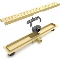 Душевой лоток Esbano Meta 70 M-RAIN-70SG ESTRMETRAIN70SG с решеткой Золото матовое — фото 2, Душевые лотки