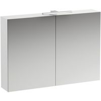 Зеркальный шкаф Laufen Base 100 4.0285.2.110.261.1 с подсветкой Белый глянцевый — фото 1, Зеркальные шкафы в ванную