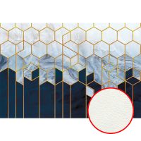 Фреска Ortograf Forma 32675 Фактура флок FLK Флизелин (4*2,7) Синий/Серый/Золото, Геометрия/Абстракция — фото 1, Фрески