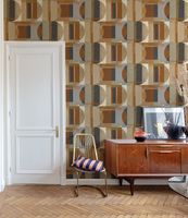 Обои Grandeco Arcadia A 64903 Винил на флизелине (0,53*10,05) Бежевый/Зеленый, Геометрия — фото 3, Обои для стен