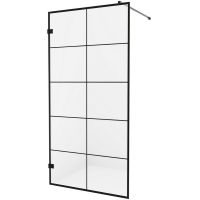 Душевая перегородка New Trendy Avexa Black 90 EXK-2022 профиль Черный стекло прозрачное — фото 1, Душевые перегородки