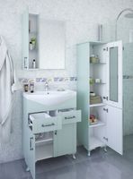 Шкаф пенал Sanflor Глория 32 R С000005721 Серый — фото 5, Мебель для ванной