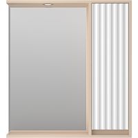 Зеркало со шкафом Brevita Balaton 75 R BAL-04075-03-01П с подсветкой Белое матовое Бежевое матовое — фото 2, Мебель для ванной
