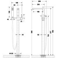 Товар: Смеситель для ванны Bravat Arc F66061K-B3-ENG Черный матовый - фото 2 Смеситель для ванны Bravat Arc F66061K-B3-ENG Черный матовый — фото 2, Смесители напольные