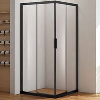 Душевой уголок Aquanet Pleasure AE60-S-100x100U-BT 100x100 профиль Черный стекло прозрачное — фото 1, Душевые уголки