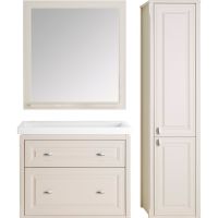 Зеркало ASB-Woodline Кастелло 100 12045 с подсветкой Бежевое — фото 3, Мебель для ванной