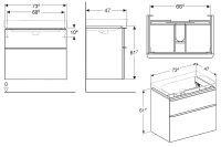 Тумба под раковину Geberit Smyle Square 75 500.353.JR.1 Пекан — фото 9, Тумбы под раковину