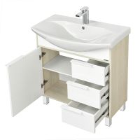 Тумба под раковину Aquaton Рико 80 1A215401RIB90 Белый Ясень фабрик — фото 3, Тумбы под раковину