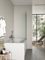 Шторка на ванну Agger A02-080TCR 80x140 профиль Хром стекло прозрачное — фото 4, Шторки для ванной распашные