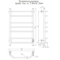 Электрический полотенцесушитель Тругор Браво Пэк СП 3 80x50 Хром — фото 3, Электрические полотенцесушители