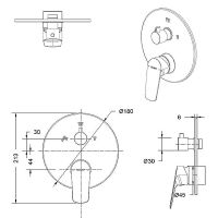 Смеситель для душа Bravat Rhein PB8429564BW-3-ENG Черный матовый — фото 2, Смеситель для душа