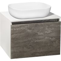 Тумба под раковину Runo Бари 60 00-00001378 подвесная Железный камень Белая — фото 1, Тумбы под раковину