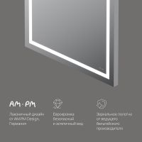Зеркало AM.PM Gem 60 M91AMOX0601WG с подсветкой с ИК-сенсорным выключателем — фото 7, Зеркала в ванную комнату