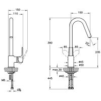 Смеситель для кухни Vitra Root Round A4274236EXP Черный матовый — фото 2, Смесители