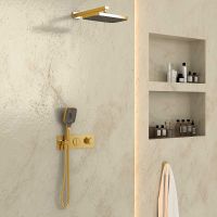 Товар: Душевая система Vincea VSFW-422T1BG с термостатом Брашированное золото - фото 3 Душевая система Vincea VSFW-422T1BG с термостатом Брашированное золото — фото 3, Душевое оборудование. Душевая программа