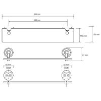 Стеклянная полка Bemeta Retro bronze 144102247 Бронза — фото 2, Полки для ванной и душа