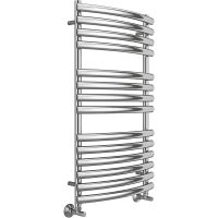 Водяной полотенцесушитель Terminus Капри П14 500х1000 4670078530646 Хром, нижнее подключение, G 1/2" ВР, с комплектом вентилей — фото 1, Водяные полотенцесушители