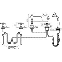 Товар: Смеситель на борт ванны Rav Slezak Morava retro MK164.5PZ Золото - фото 2 Смеситель на борт ванны Rav Slezak Morava retro MK164.5PZ Золото — фото 2, Смесители