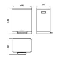 Товар: Ведро для мусора Nofer 09112.S Сатин - фото 2 Ведро для мусора Nofer 09112.S Сатин — фото 2, Мусорные ведра