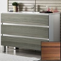 Тумба с раковиной SanVit Кубэ-3 100 kkube3100 с фактурой под дерево Зебрано — фото 1, Тумбы с раковиной