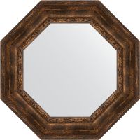 Зеркало Evoform Octagon 73х73 BY 3863 в багетной раме - Состаренное дерево с орнаментом 120 мм — фото 1, Мебель для ванной