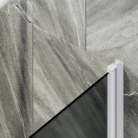 Шторка на ванну Maybah Glass MGV-609-1 500x1400 поворотная на монопетле Белый стекло графитовое матовое — фото 5, Неподвижные шторки для ванной