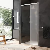 Душевая дверь AM.PM Gem Solo 110 W90G-110-1-195MM профиль Хром матовый стекло матовое-прозрачное — фото 2, Раздвижные душевые двери