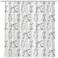 Шторка для ванны Fixsen Teddy Wash FX-1505 Белая Черная — фото 1, Шторы для ванной