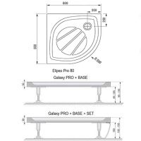 Душевой поддон из искусственного камня Ravak Elipso Pro 80х80 XA234401010 Белый — фото 4, Душевые поддоны из искусственного камня
