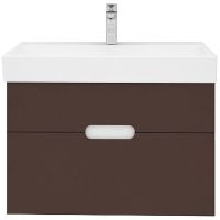 Тумба под раковину Creto Malibu 80 7-1078C подвесная Chocolate — фото 1, Мебель для ванной
