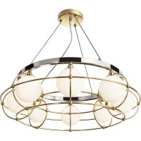 Подвесной светильник Maytoni Modern Carcass MOD312PL-08GCH Белый Золото Хром — фото 1, Подвесные светильники