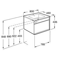 Товар: Тумба под раковину Roca Aneto 80 857430806 подвесная Белый глянец Черная матовая - фото 10 Тумба под раковину Roca Aneto 80 857430806 подвесная Белый глянец Черная матовая — фото 10, Мебель для ванной