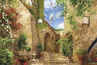 Фреска Ortograf Городской пейзаж 3421 Фактура флок FLK Флизелин (4*2,7) Бежевый/Разноцветный, Город/Пейзаж — фото 2, Фрески