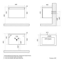 Тумба под раковину Art&Max Latina 60 AM-Latina-600-1C-SO-GM подвесная Серая матовая — фото 7, Мебель для ванной
