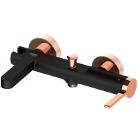 Смеситель для ванны GPD Gildo MBB165-S-R Черный Розовое золото — фото 1, Смесители