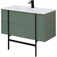 Тумба под раковину Allen Brau Reality 100 1.32007.CGM подвесная Олива матовая — фото 20, Тумбы под раковину