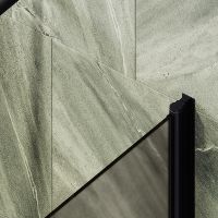 Шторка на ванну Maybah Glass MGV-607-6 500x1400 поворотная на монопетле Черный стекло бронзовое матовое — фото 5, Неподвижные шторки для ванной