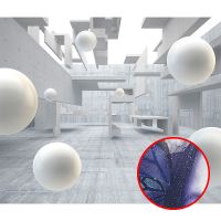 Фреска Ortograf 3D 33259 Фактура бархат серебро FX-S Флизелин (3,2*2,7) Серый/Белый, Абстракция — фото 1, Фрески