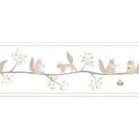 Бордюр детский Casadeco Rose Nino 85621064 Винил на флизелине (0,23*5) Бежевый, Животные/Деревья — фото 1, Обои для стен